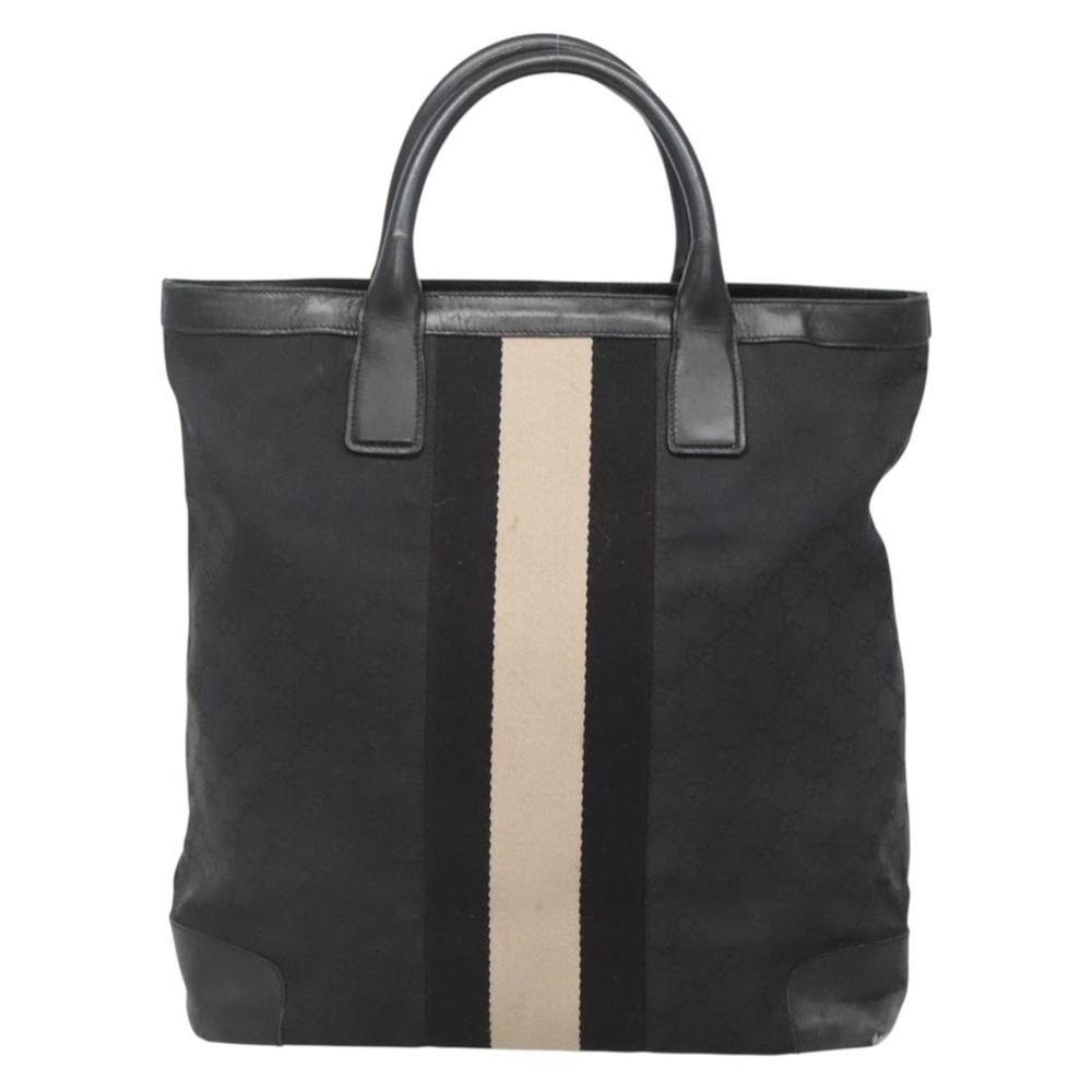 GUCCI GG Canvas Sherry Line Hand Bag Black Silver 002 1093 Auth ep10440 - Picture 2 of 16